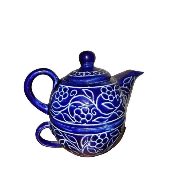 Vintage 3pc. Stackable Teapot Kitchen Serving Cup - Picture 1 of 3